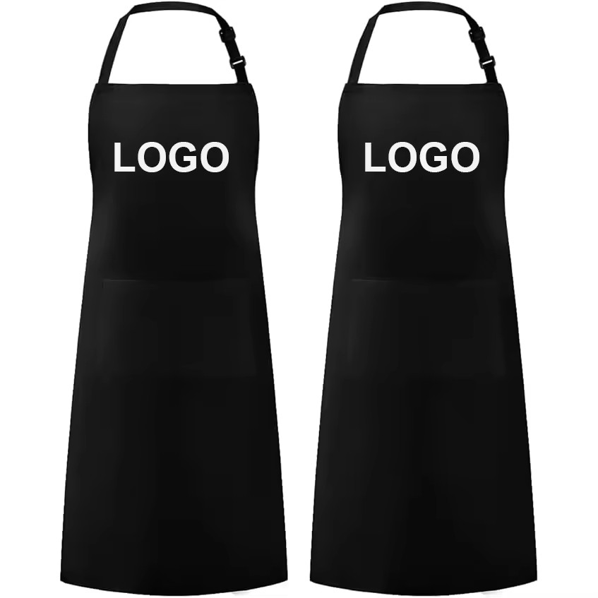 Custom Logo Unisex Sleeveless Reusable 100% Cotton Adult Chef BBQ Aprons