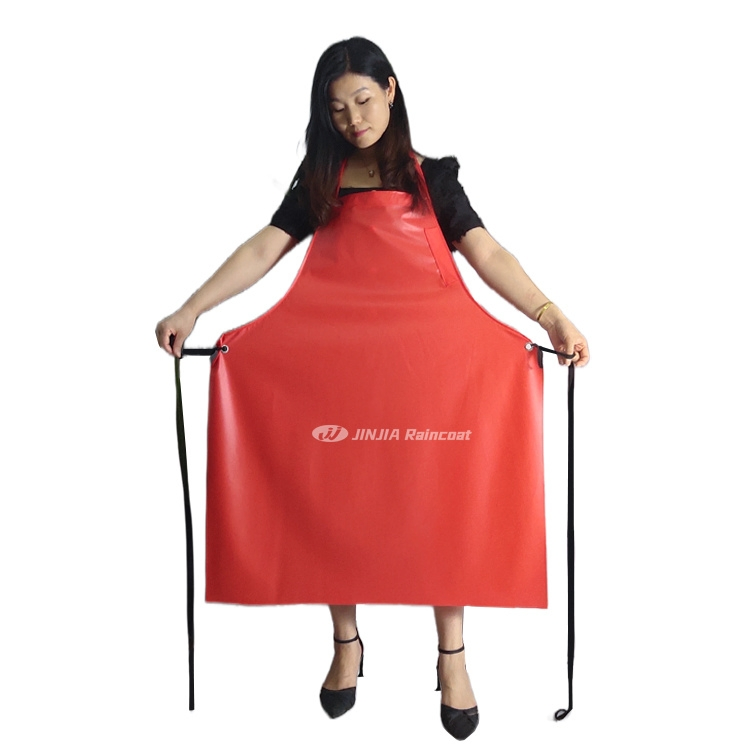 Adults Food Meat Processing Chef Oil Proof Waterproof PVC Apron with Pocket