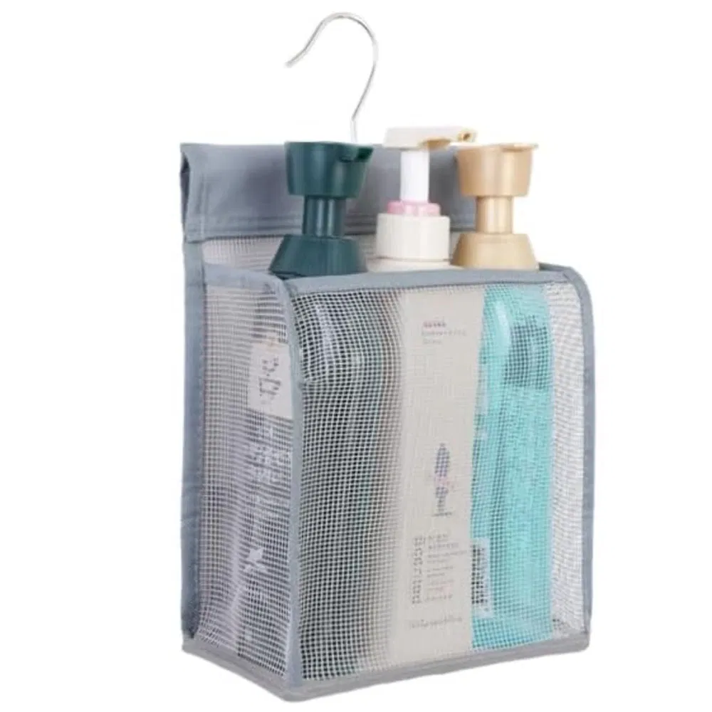 Foldable Hanging Mesh Shower Baskets Toiletry Bag for Bathroom Storage Organizer
