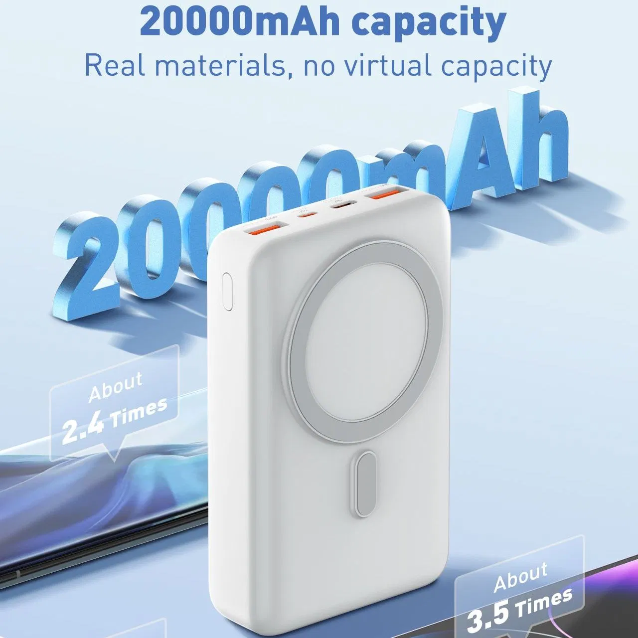 Versatile Ldnio Pq18 20000mAh Portable Power Bank with DC and Type C Charging