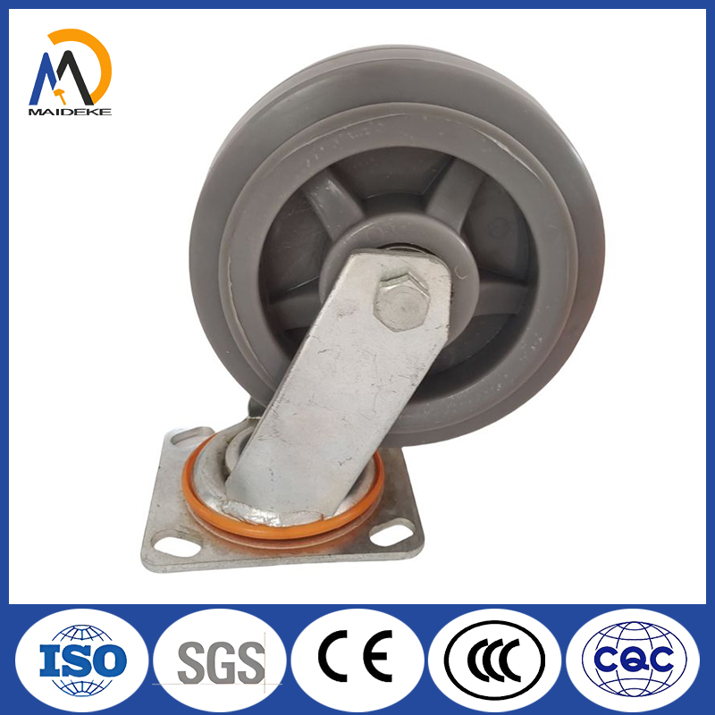 4/5/6/8 Inch TPR Industrial Rubber Casters, Industrial Trolleys and Shopping Carts, Heavy-Duty TPR Swivel Caster Wheel for Industrial Equipment.