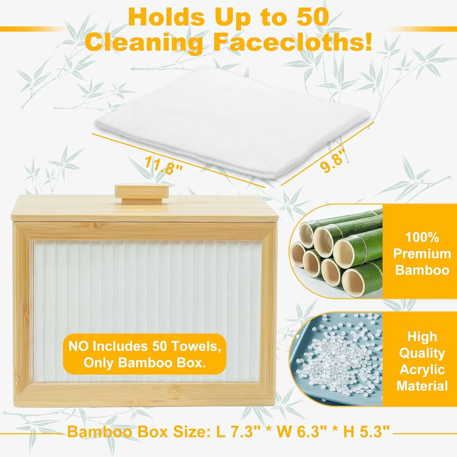 Bamboo and Organic Board Storage Makeup Remover and Face Towel Storage Box
