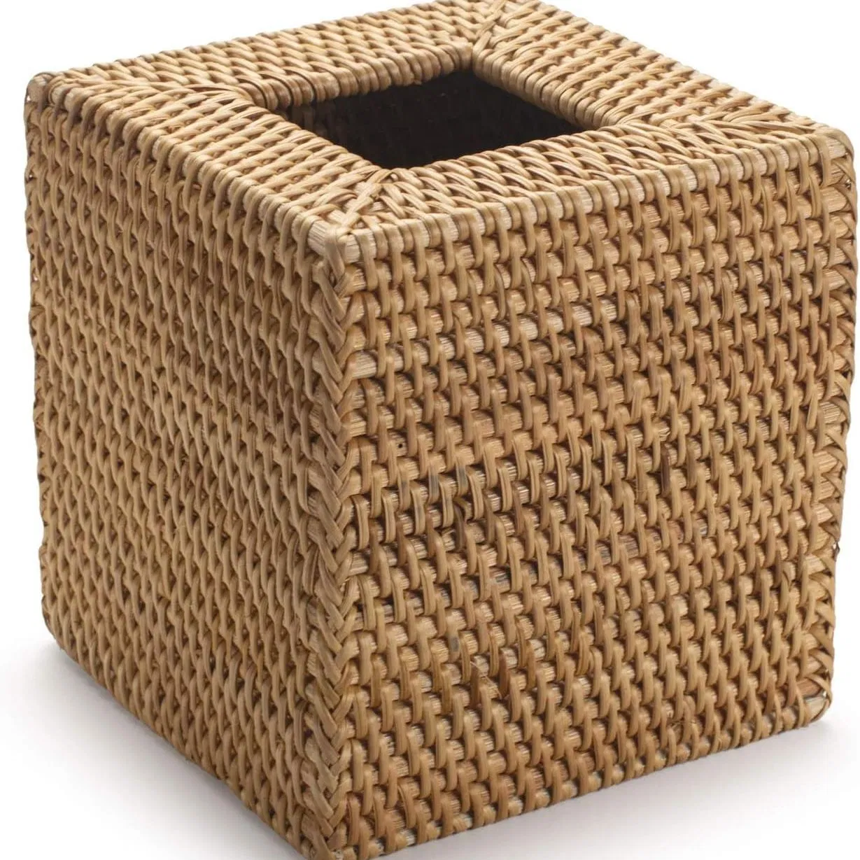 Natural and Environmentally Friendly Rattan Handmade Woven Willow Tissue Box Cover Square