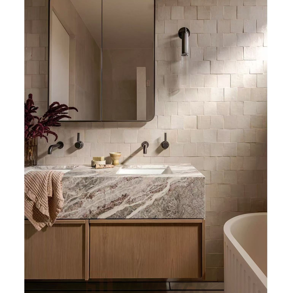 Best Quality Italy Grey Fior Di Bosco Marble Slab Indoor Flooring Tile Kitchen Island Countertop
