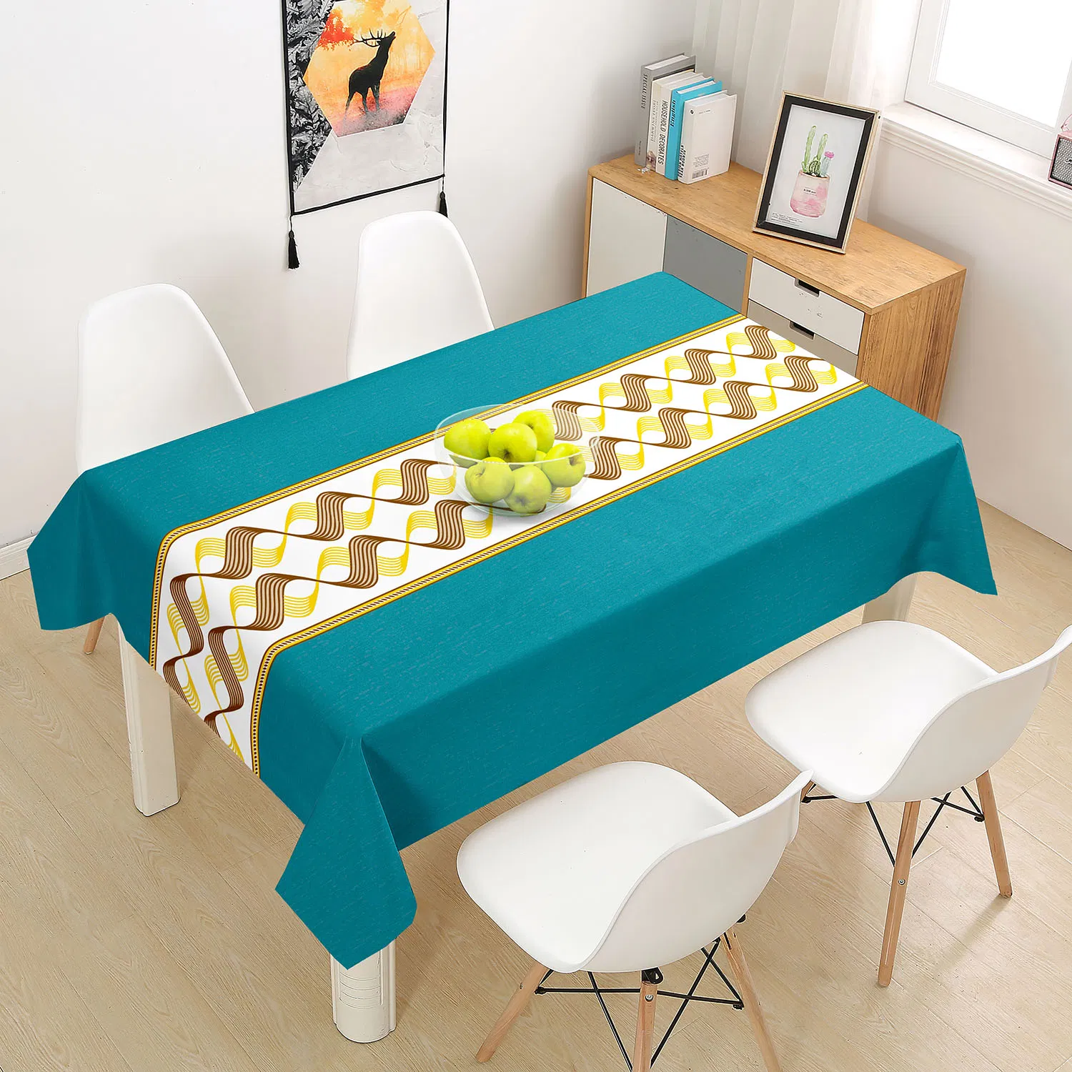 PVC Table Cloth with Printer Runner in The Middle