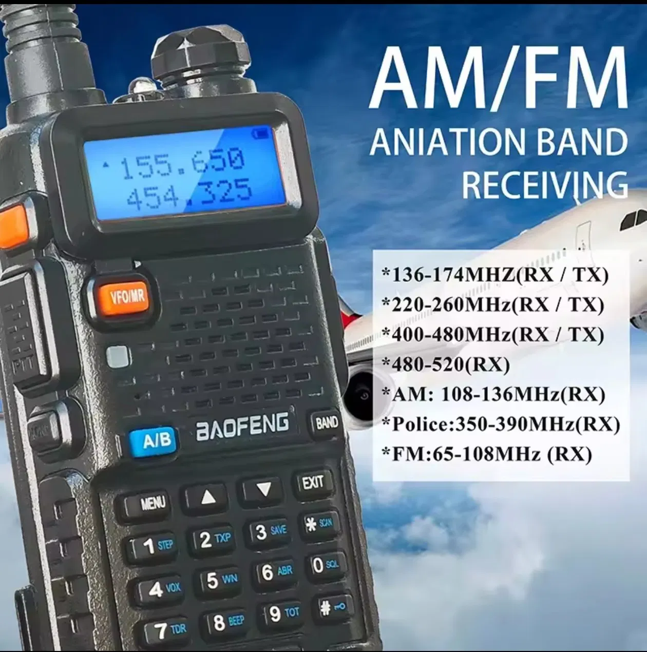 Рация UV-5RX с шифрованием, 16 каналов, 5 км