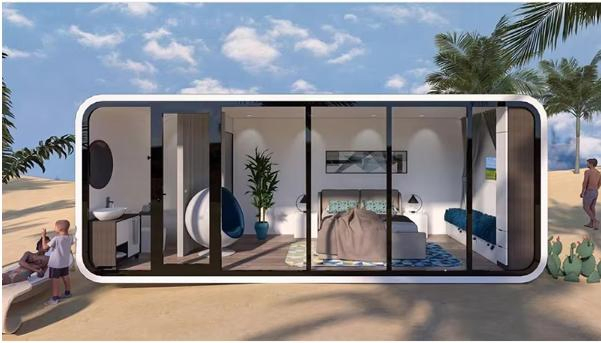 20FT 40FT Mobile Prefab Apple Cabin Pod Homes Ready Made House Mobile Home Space Capsule Living Container House