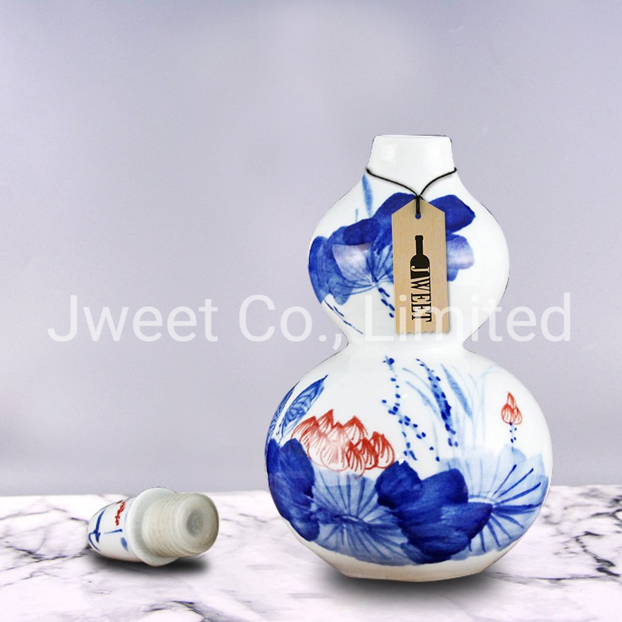 Custom with Cork Spirit Wine Olive Oil Ceramic Bottle