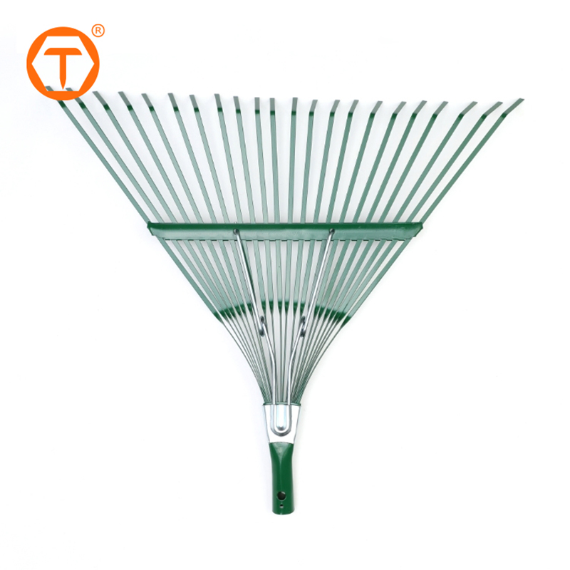 High Quality Head Lawn Adjusted 22 Teeth Metal Broom Garden Leaf Rake