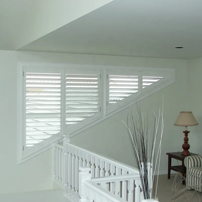 Basswood Wooden Decorative Window Planation Shutters Horizontal Paint Stainlour Louver