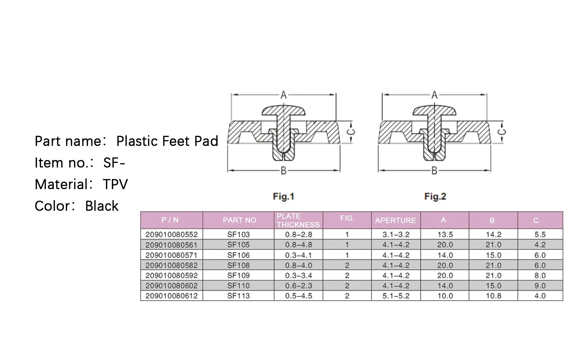 Универсальные пластиковые клипсы SF113-R3545 для бампера и крыла