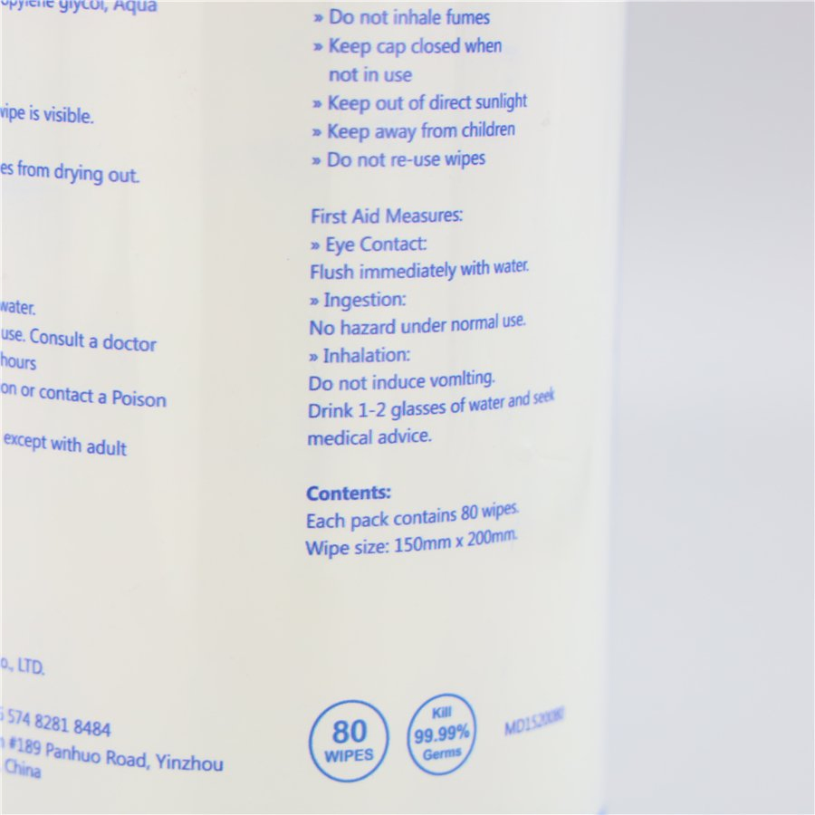 Jar and Canister Packaging Disposable Antibacterial Sanitizing Alcohol Cleaning Wet Wipes