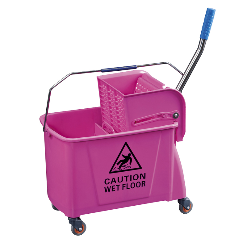 Wholesale Portable 24L Plastic Wringer Small Single Mop Bucket with Wheels