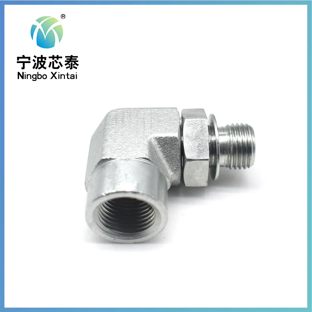 Thread Seat Hydraulic Adapter Fittings Male Connectors 1/2" Male O-Ring Boss X 1/2" Female Pipe Swivel 90° Hydraulic Adapter