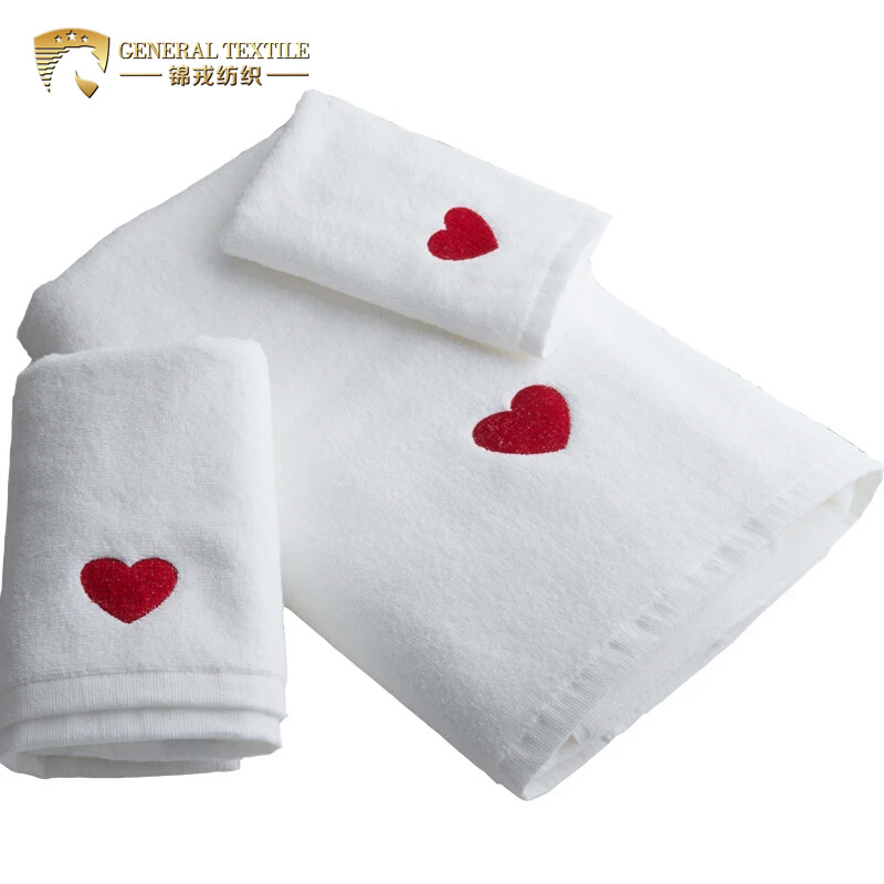 High Quality Custom Logo Embroidered White Super Absorbent 100% Cotton Hotel Towel