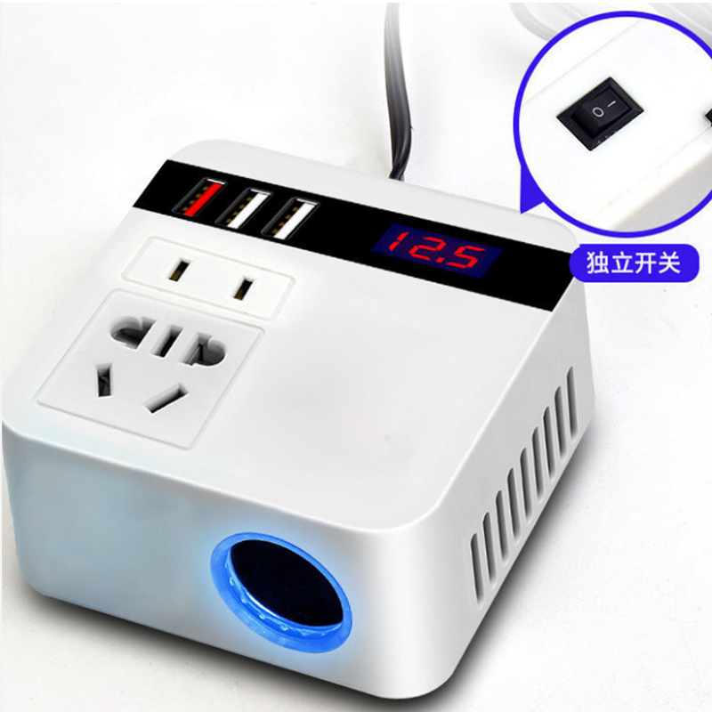 Multi Function Car Inverter USB Interface Independent Switch 12V To220V