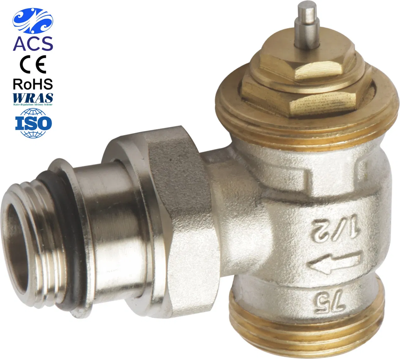 Good Quality 1/2" X 1/2" Angle Thermostatic Radiator Valve