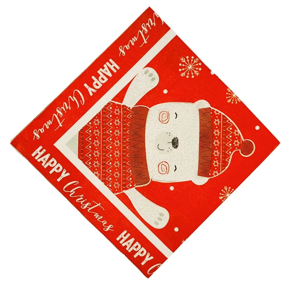 Custom Printed 2-3ply Virgin Wood Pulp Dinner Napkins Soft Fold and Bag Style Colored Paper Serviettes for Festivals