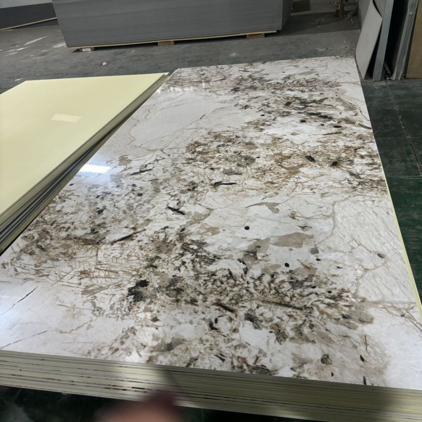 1220mm*2440mm UV Board PVC Marble Sheet Decorative Plastic Wall Panels