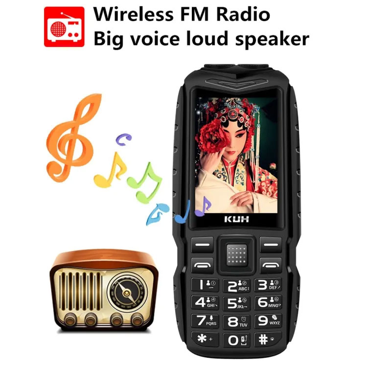 Прочный кнопочный телефон 2G с 2.4-дюймовым экраном и двумя SIM