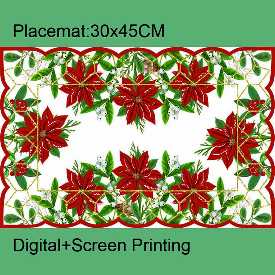Digital and Screen Printing Placemat Set for Your Family Party Decoration