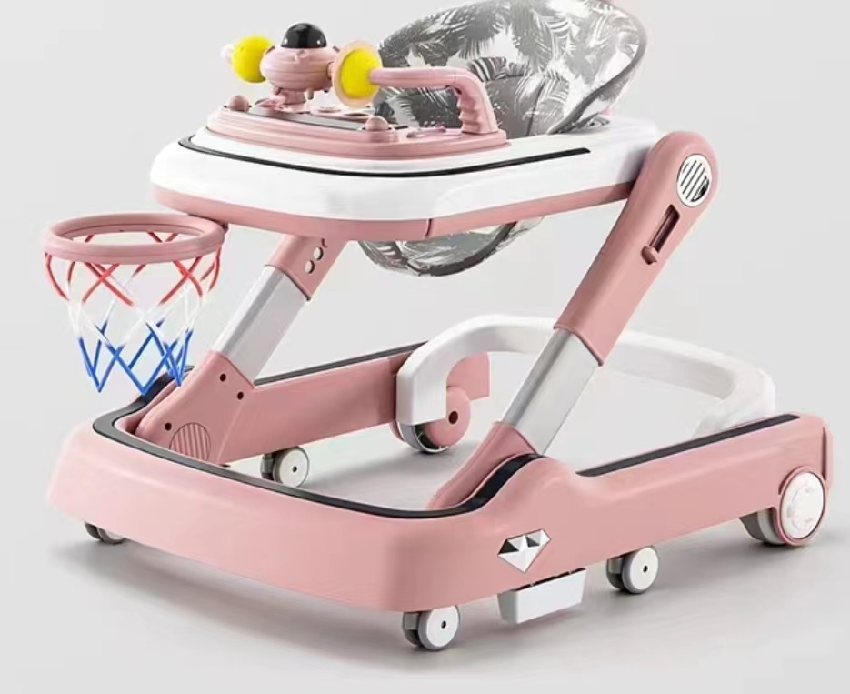 New Kids Wheel Cushion Baby Walker 6-18 Months Anti-Rollover Scooter Music Toy Car with Basket