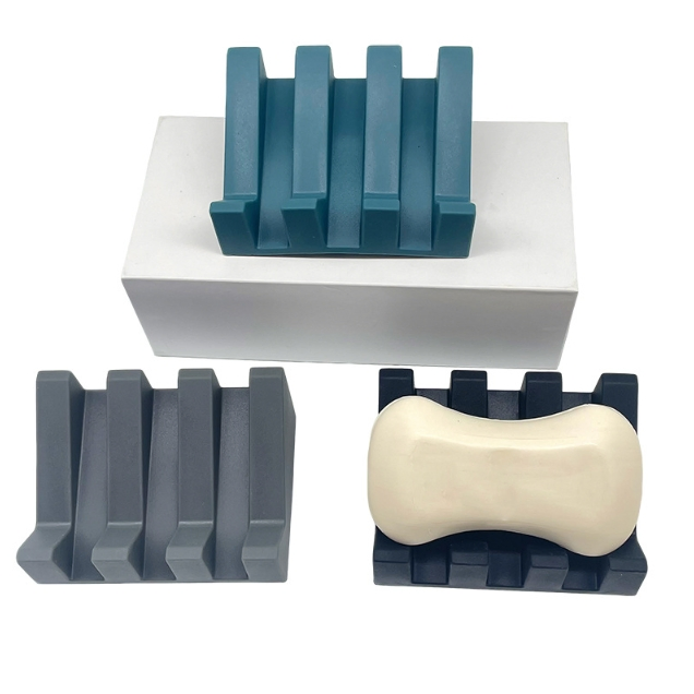 Silicone Soap Dish, Creative Bathroom Silicone Sloped Drainage Rack, Soap Holder