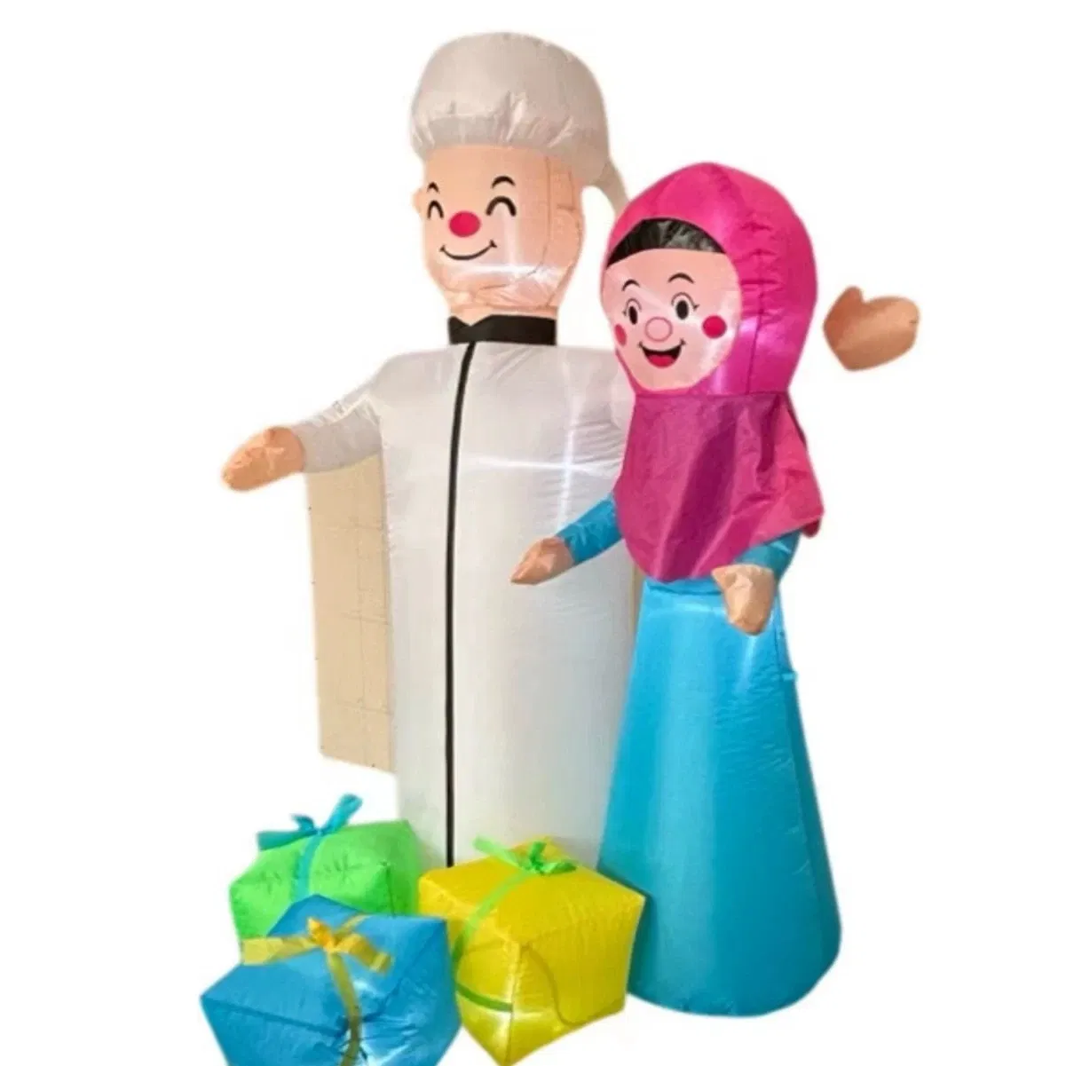 Boyi 6FT Muslim Holiday Inflatable Yard Decorations 6FT Inflatable Muslim Couples with Gift