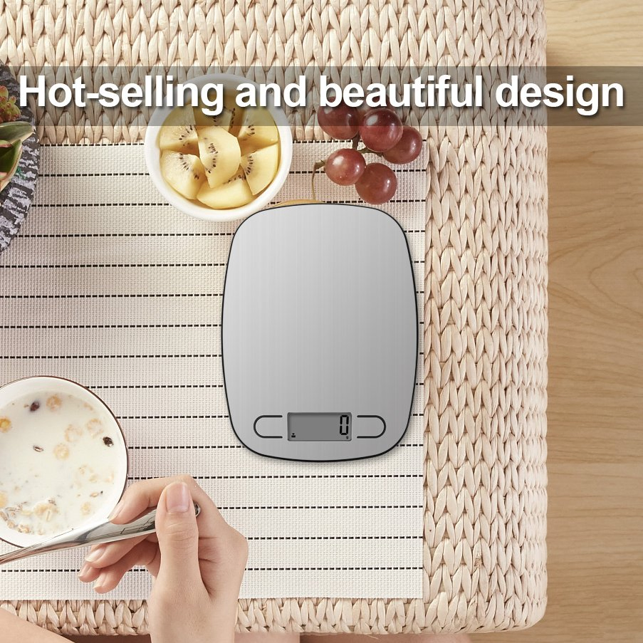 Stainless Steel Digital Kitchen Food Weighing Scale with Finger Printing Proof