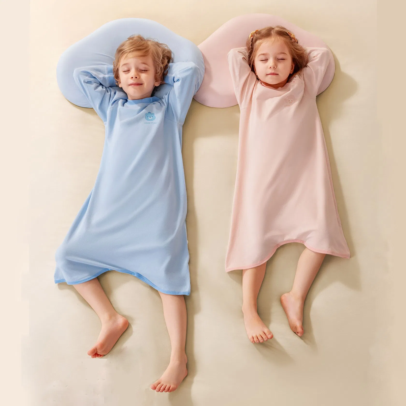 Baby Girls' Cute Winter Printed Antibacterial Breathable Long Sleeve Sleeping Bag & Pajamas for Home