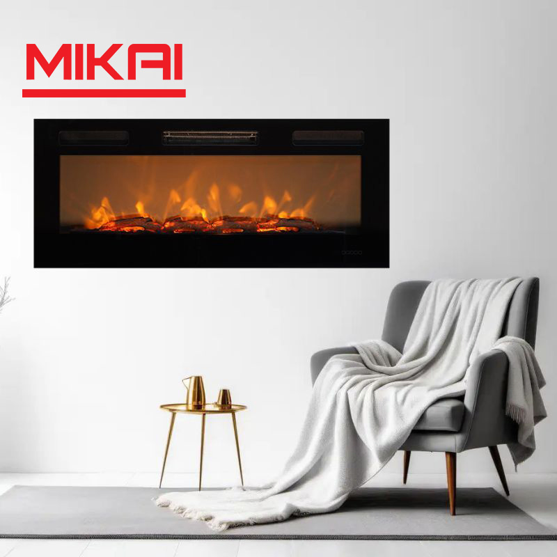 Freestanding Portable Indoor Household 3D Flame Stimulation Wooden Infrared Electric Fireplaces Heater