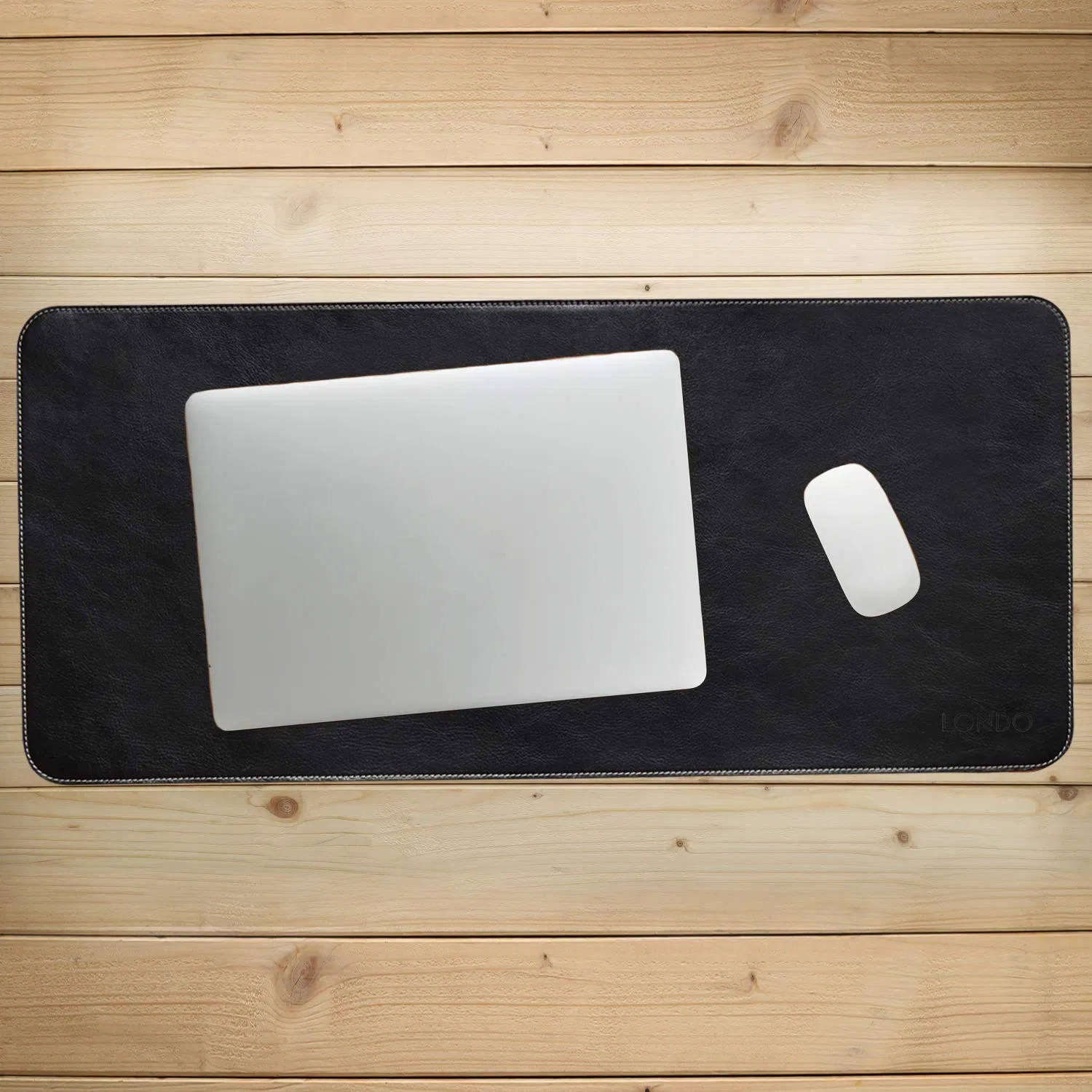 Luxury Genuine Leather Desk Pad Large Mouse Pad 23.6" X 13.7" Non-Slip Writing Pad for Hotel