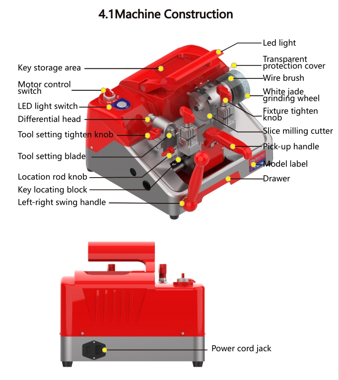 All-in-One Flat Milling Key Duplicating Machine Key Cutting Machine