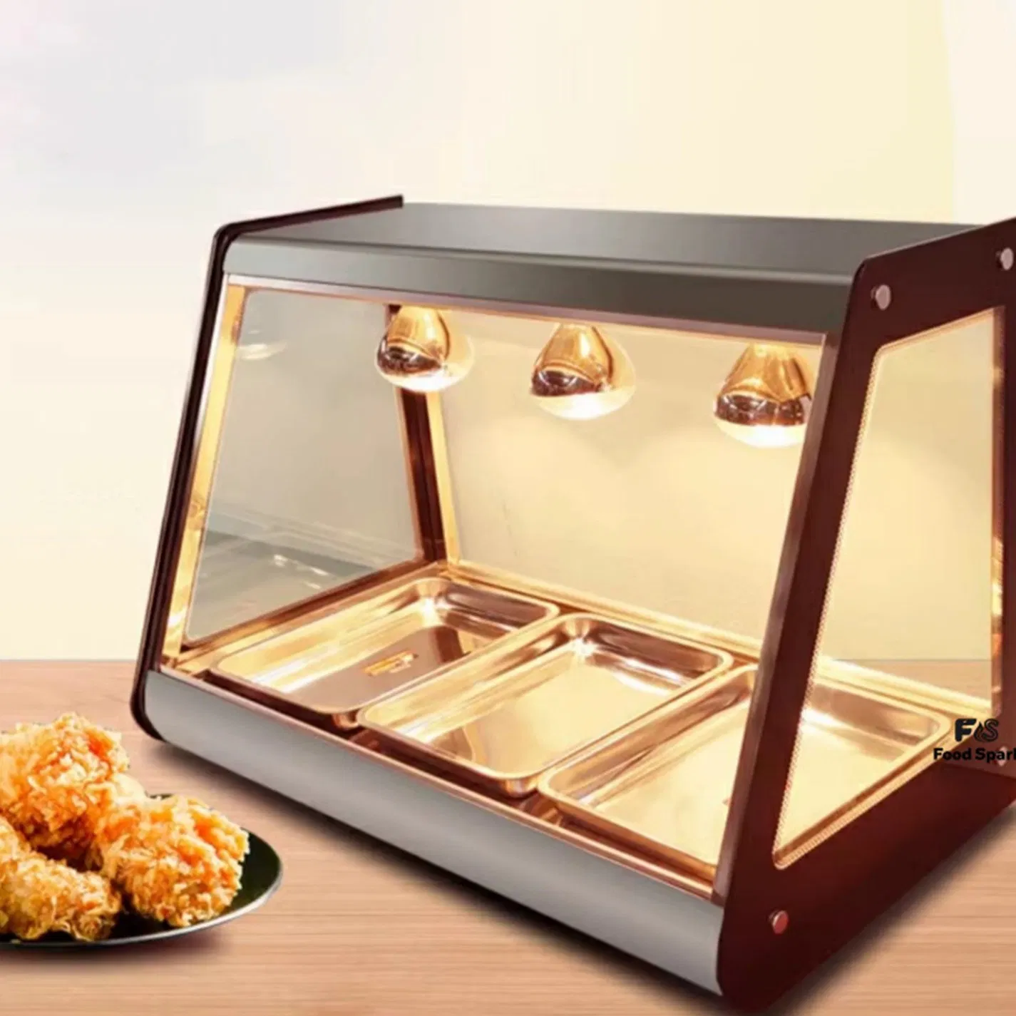 Hot Sale Dual Voltage Operation Food Warmer Display Case Suitable for Domestic and International Use