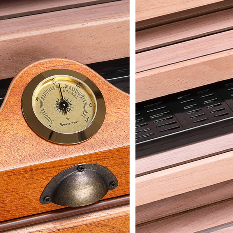 Customized Logo Wooden Storage Cigar Box Iregular Wooden Cedar Piano Finish Humidor Box