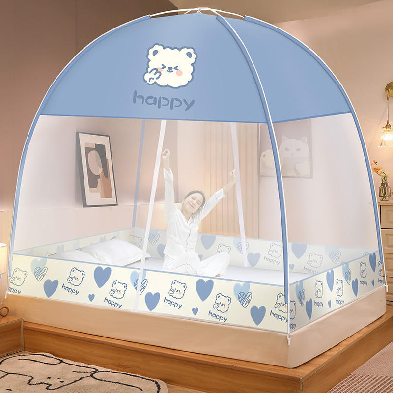 Pop up Bed Net Tent for Bedroom with Net Bottom, Portable Double Door Travel Folding Design Bed Canopy, Foldable Mosquito Net