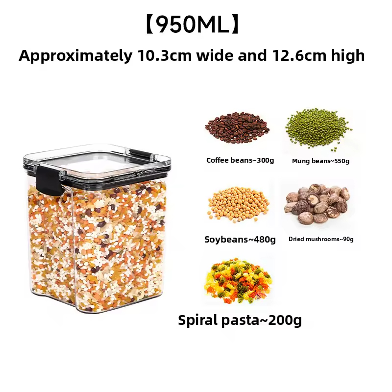 Wholesale Kitchen Transparent Clear Fridge Airtight Plastic Food Grain Storage Jar Box Container for Snack Dried Fruit