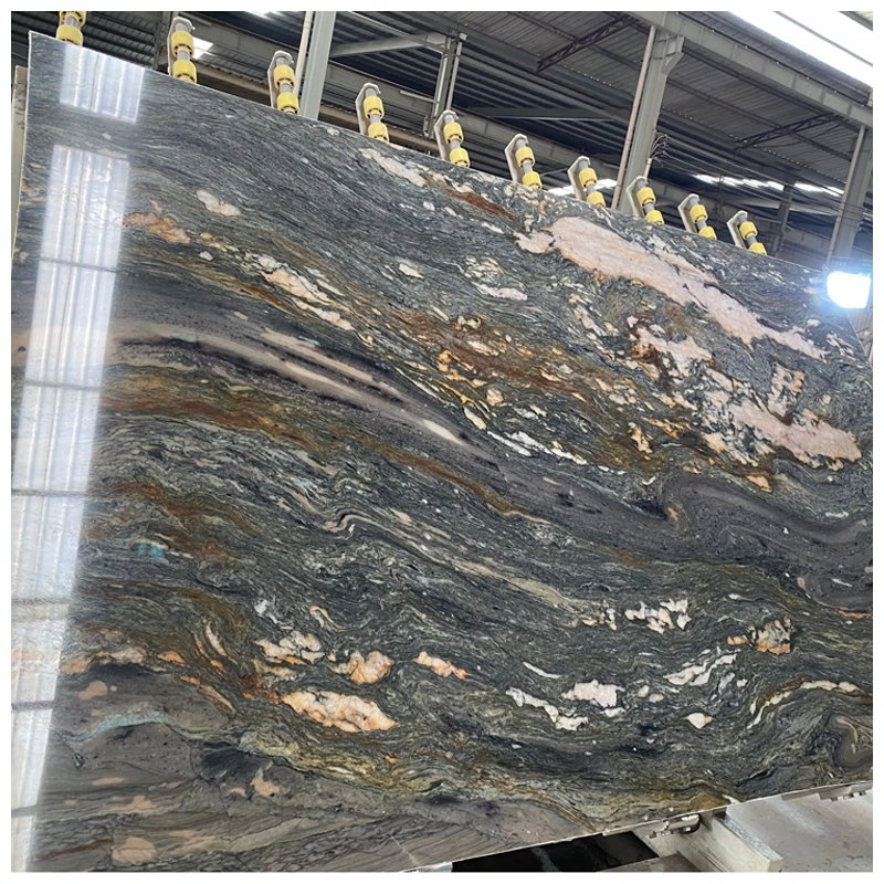 Brazilian Green Santorini Quartzite Slabs for Countertops and Tiles