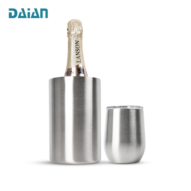 Stainless Steel Insulated Tabletop Wine Chiller for White Wine & Champagne