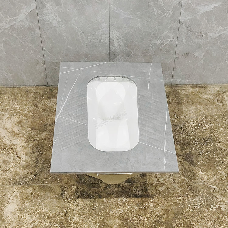 Rock Slab Marble Effect Grey Water Closet Squatting Pan Ceramic Squat Toilet
