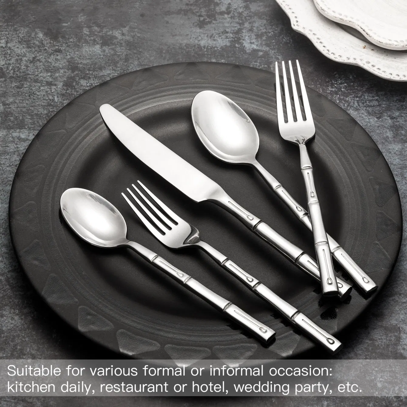 High Quality Silver Stainless Steel Cutlery Set for Wedding Hotel Restaurant