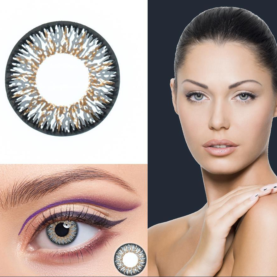 Color Contact Lenses for Eyes Top Brand Eye Contacts Yearly Use Beauty Pupils 1 Pair Brown and Gray Colored Contact Lenses