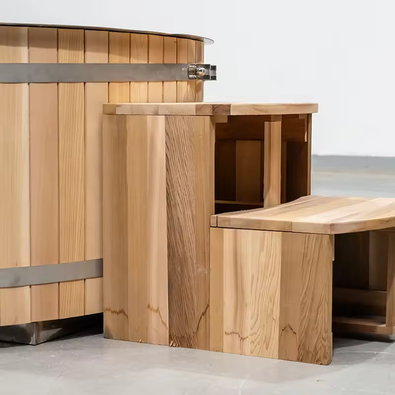 Wood Cold Plunge Pool with Chiller and 1-2 Person Outdoor Ice Bathtub