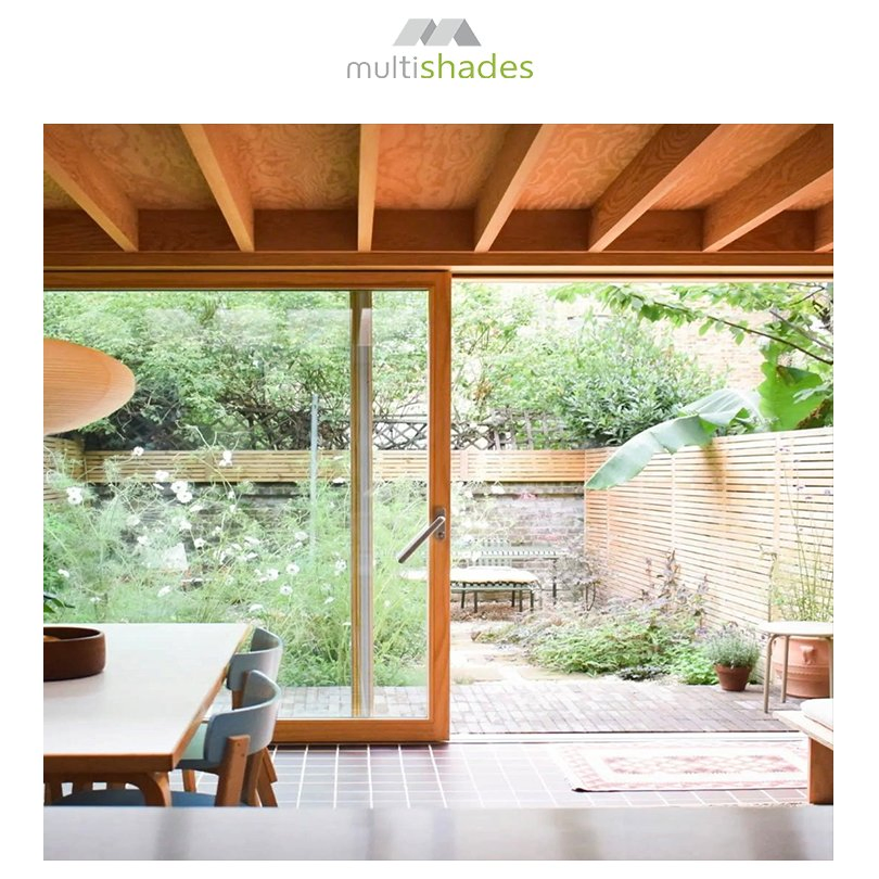 Алюминиевое раздвижное окно Multishades с деревянной текстурой