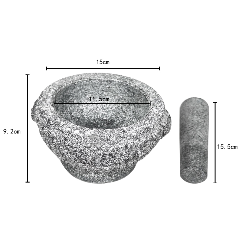 Гранитная ступка и пестик 15x9 см для кухни