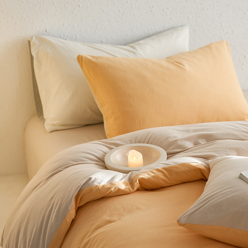 Original Cotton Brushed Luxury Bedding Light Cotton Comforterable Bedding Set