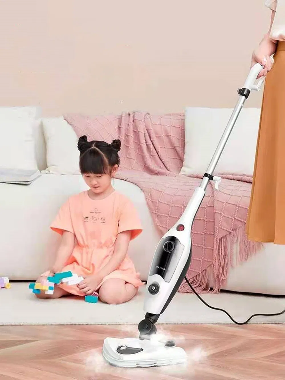 Portable Steam Cleaner for Hardwood, Tiles, and Carpet with Versatile Tools