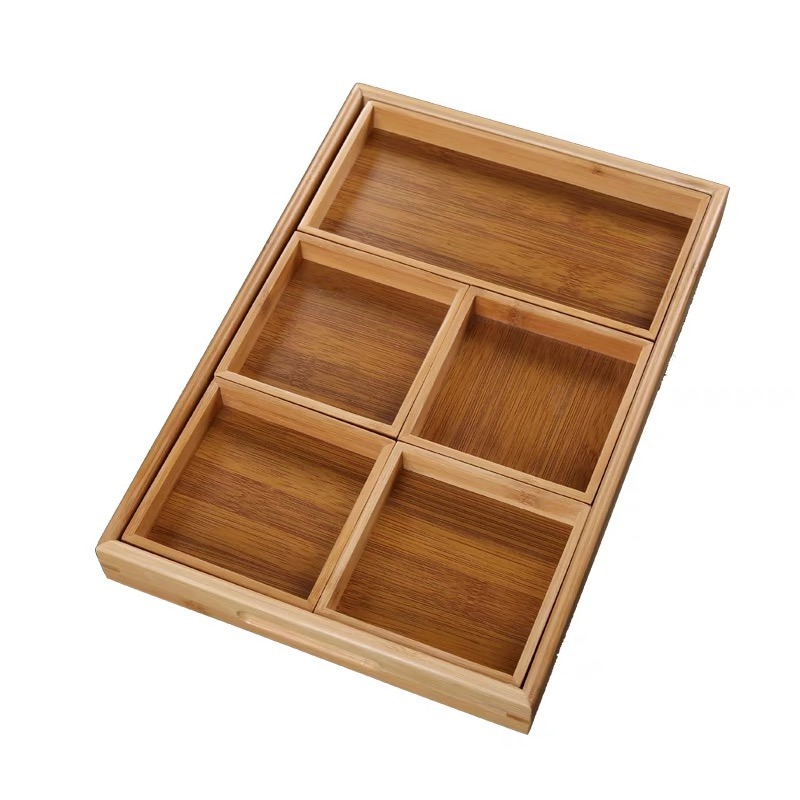 Bamboo Household Pastries Candies Nuts Snack Fruit Plate Japanese-Style Storage Tray