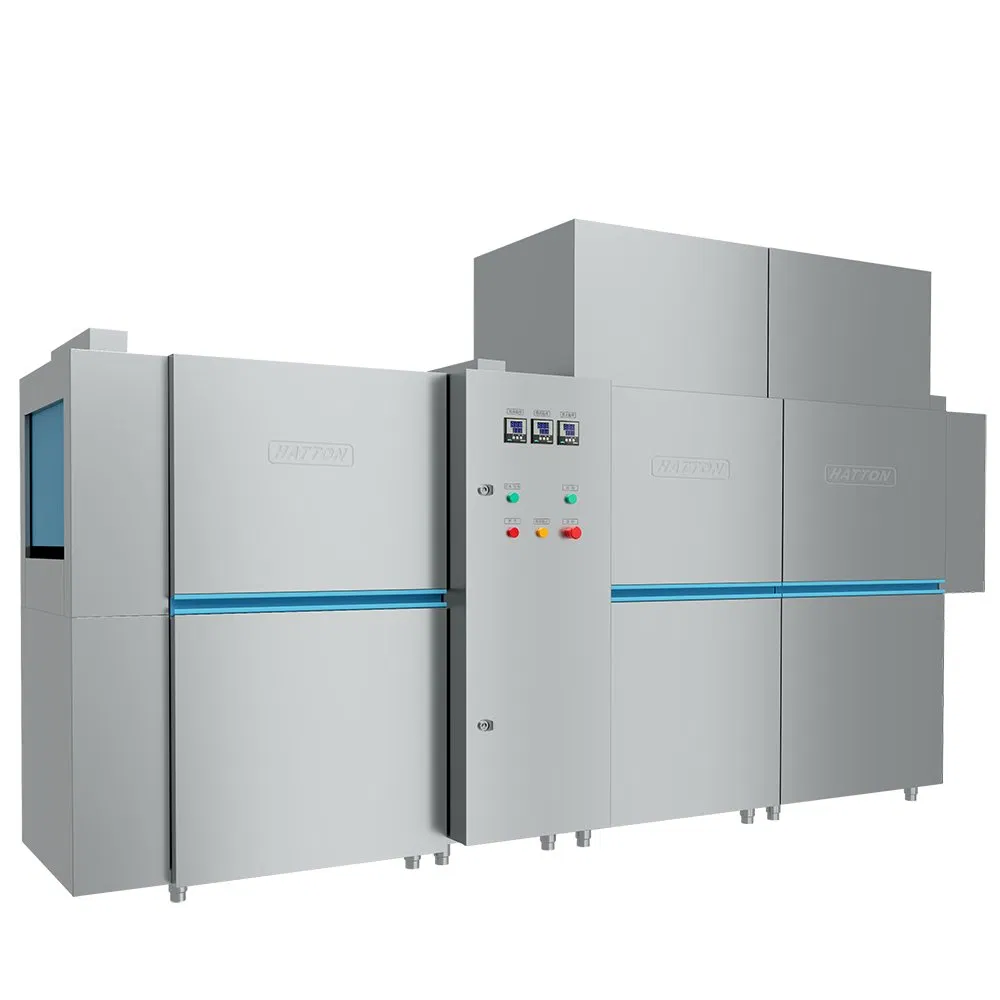 Restaurant Hotel Equipment Commercial Automatic Conveyor Channel Dishwasher for Racks with Dryer