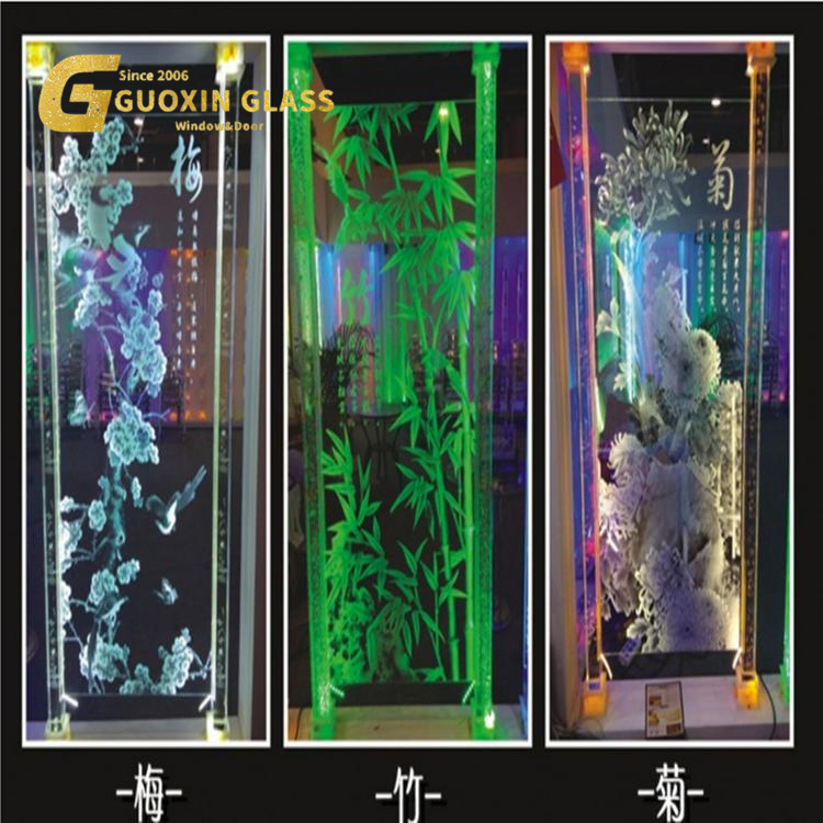 China Carve 3D Supplier Smart Superior Carved Windows Artistic Laser Carved Glass